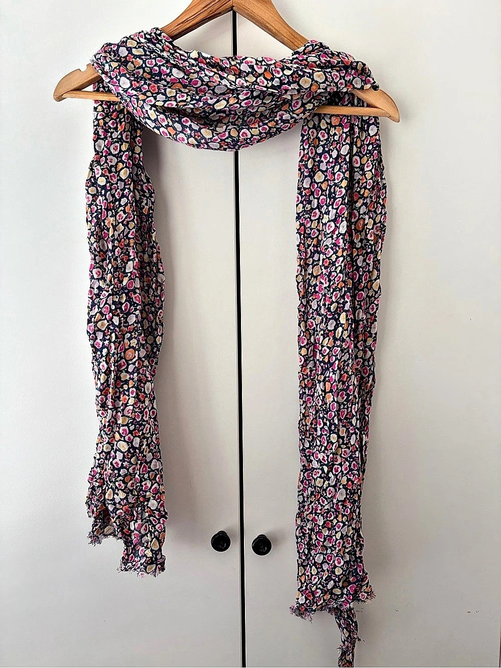 Floral Scarf in Blue & Pink
